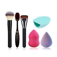 Powder Brush Makeup Toothbrush Foundation Brush Cleaning Brush Egg And Makeup Sponge(Get Water Can Become Bigger)