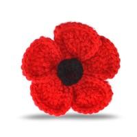 poppy collection large crochet brooch