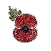 poppy collection brooch silver tone large