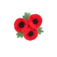 poppy trio ceramic brooch