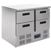 polar 4 drawer compact counter fridge 240 ltr