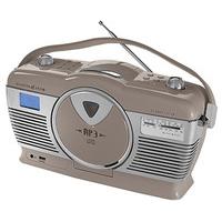 Portable CD Player with Radio and MP3 Player, Mocha