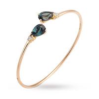 Ponte Vecchio Luci 18ct Rose Gold London Blue Topaz Bangle