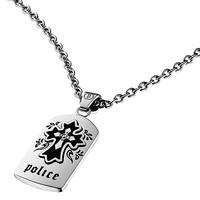 police mens steel necklace