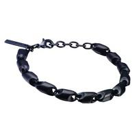 police mens spirit stainless matte black bracelet