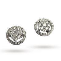 ponte vecchio 18ct white gold 030ct halo stud earringss