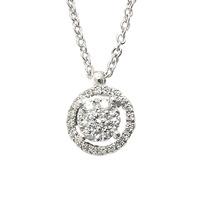 ponte vecchio 18ct white gold 015ct halo pendant