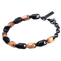 police unisex black and rose gold plated bracelet