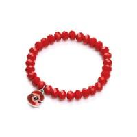 Poppy Collection Red Glass Beaded Bracelet