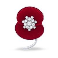 Poppy Collection Velvet And Stone Brooch