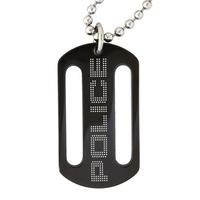 Police SS Open Dog Tag Pendant 24149PSB-01