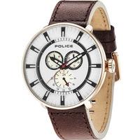 Police Mens League Rose Gold Plated Strap Watch 15040XCYR/01