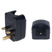 power connections scp3 black 5a schuko earthed to uk plug converter