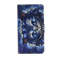 Printed Blue Cat PU Leather Wallet Full Body Case with Stand for Sony Xperia M4 Aqua