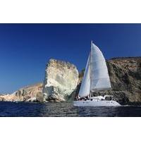 Private Catamaran Sailing in Santorini with BBQ Meal and Drinks