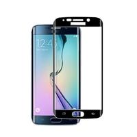 Premium Tempered Glass Screen Protector Film Cover Curved Membrane for Samsung S6 edge Overall Protective Frame Arc Glass 9H Ultrathin High Transparen