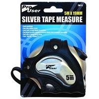 pro user bb tm111 5 m x 19mm silver tape measure silver