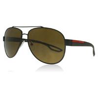 Prada Sport 55QS Sunglasses Brown Rubber UEA5Y1 Polariserade 62mm