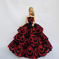 Princess Dresses For Barbie Doll Red / Black Dresses For Girl\'s Doll Toy
