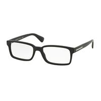 prada eyeglasses pr15qvf plaque asian fit 1bo1o1