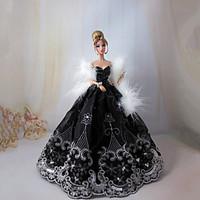 Princess Dresses For Barbie Doll White / Black Dresses For Girl\'s Doll Toy