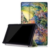 Print PU Leather Case Smart Cover for Amazon New Kindle Fire HD8 HD 8 with Screen Protector