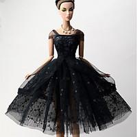 princess dresses for barbie doll black solid dresses for girls doll to ...