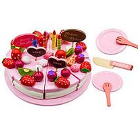 pretend play toy foods circular model building toy wood childrens