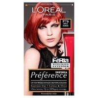 preference infinia p76 spice power light red hair dye red