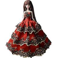 Princess Dresses For Barbie Doll Red Lace Dresses For Girl\'s Doll Toy