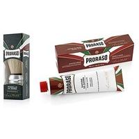 Proraso Red Sandalwood And Shea Butter Shaving Cream Tube and Boar Hair Brush Set