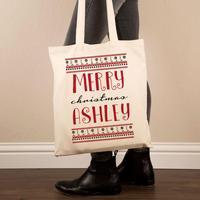 Printed Merry Christmas Shopper Bag