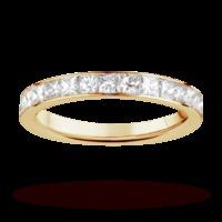 Princess Cut 1.00 Carat Total Weight Diamond Set Eternity Ring in 18 Carat Yellow Gold - Ring Size O