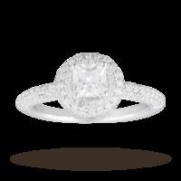 Princess Cut 1.37ct Diamond Ring With Diamond Set Shoulders In 18 Carat White Gold - Ring Size P