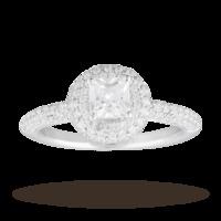 princess cut 137 total carat weight diamond ring with diamond set shou ...