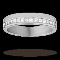 Princess cut 0.33 total carat weight diamond ladies wedding ring set in 9 carat white gold