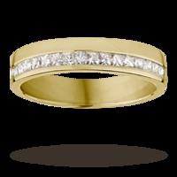 Princess cut 0.33 total carat weight diamond ladies wedding ring set in 9 carat yellow gold - Ring Size O