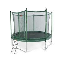 pro line 14ft green trampoline with safety net and ladder