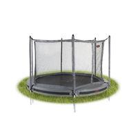 pro line 8ft grey inground trampoline with safety net and tool kit