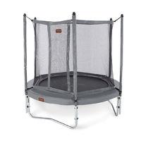 pro line 8ft grey trampoline with safety net and ladder