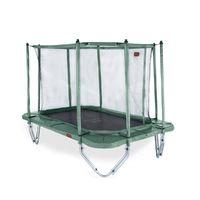 pro line 125ft rectangular green trampoline with safety net and ladder