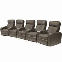premiere home cinema seating 5 seater brown