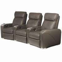 premiere home cinema seating 3 seater brown