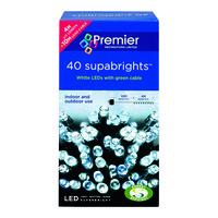 Premierdec 40 LED Supabrights Green Cable - White