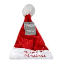 Premierdec Babys 1st Christmas Cuddle Santa Hat - Red