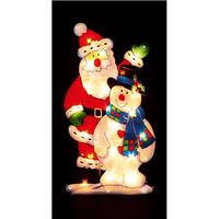 Premierdec Santa And Snowman Window Silhouette