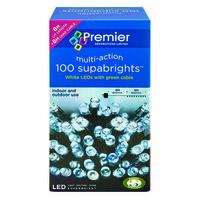 Premierdec 100 M-a LED Supabrights Green Cable - White