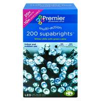 Premierdec 200 M-a LED Supabrights Green Cable - White