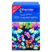 Premierdec 200 M-a LED Supabrights Green Cable - Multi Colour