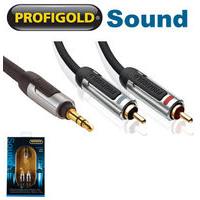 profigold proa3402 35mm jack to 2 x rca phono audio cable 2m